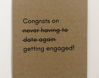 Engagement Card Funny Wedding Card Funny Congratulations Engagement Card Greeting Cards Handmade Engagement Gifts For Couple Card For Bride
