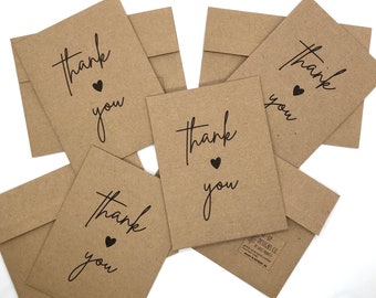 Thank You Gifts Wedding Thank You Cards Greeting Cards Handmade Thank You Cards Set Thank You Notes Eco Friendly Products recycled paper