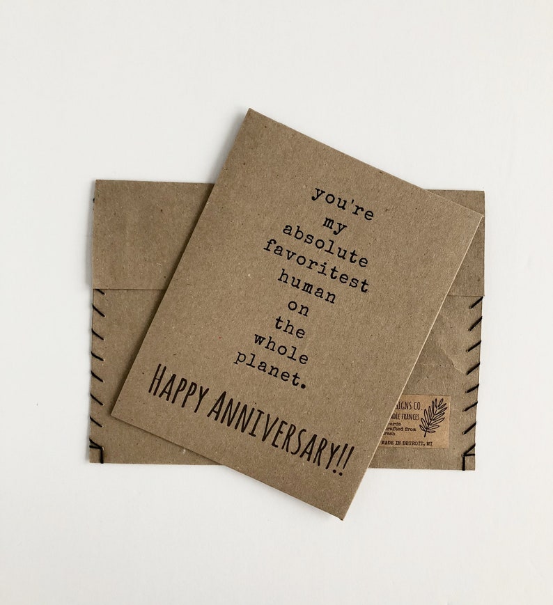Funny Boyfriend Card Happy Anniversary Card Handmade Card For Him Card For Girlfriend Card For Husband repurposed paper You/'re My Favorite