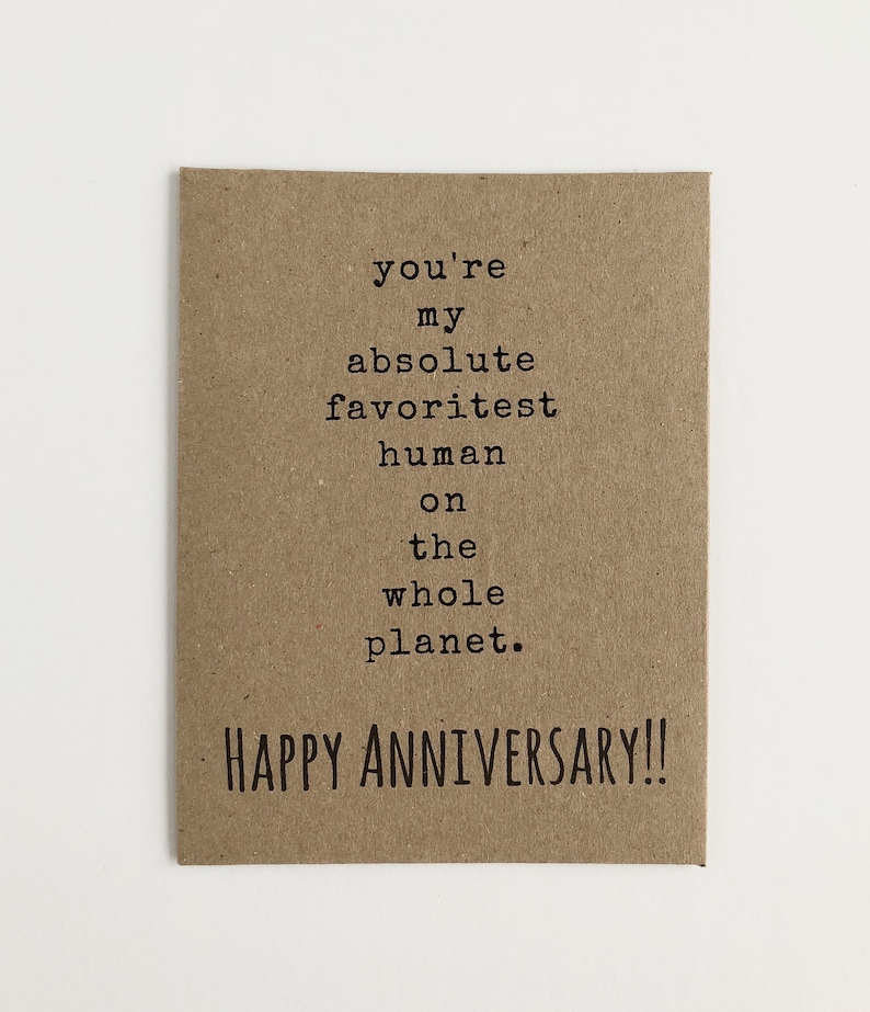 Funny Boyfriend Card Happy Anniversary Card Handmade Card For Him Card For Girlfriend Card For Husband repurposed paper You/'re My Favorite