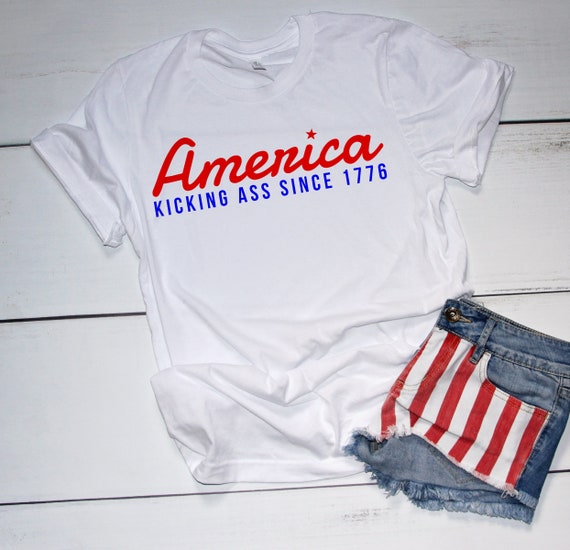 America, Kicking Since 1776 T Shirt, 4th Of July Memorial Day T Shirt