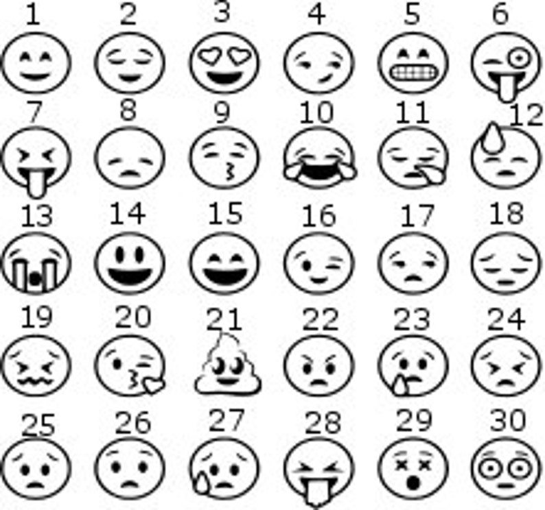 Emoji Sticker Emoji Decal Smiley Face Sticker Smiley Face Etsy