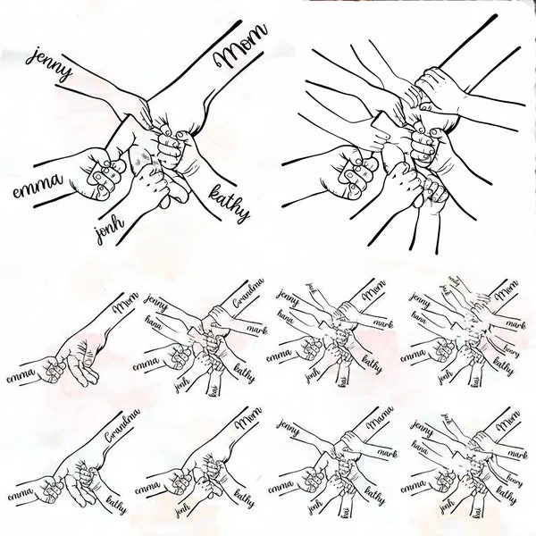 1-10 Hände Mutter / Oma und Kind Png-Bundle, Muttertag Digitale Datei, Benutzerdefinierter Name Hand Kindernamen, Geschenk Beste Mutter aller Zeiten, digitaler Download