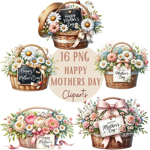 Happy Mother's day Clipart Bundle, Mother's day PNG Graphics, Mother's day sublimation, Commercial Use Included, Set of 12