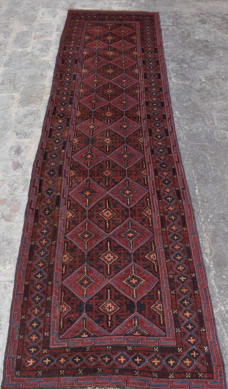 Beautiful Vintage Afghan Tribal Best Mishwani Runner Rug Size: 2/'2 x 9/'1 Ft Natural colors Wholesale Prices Geometric Runner 100/% wool