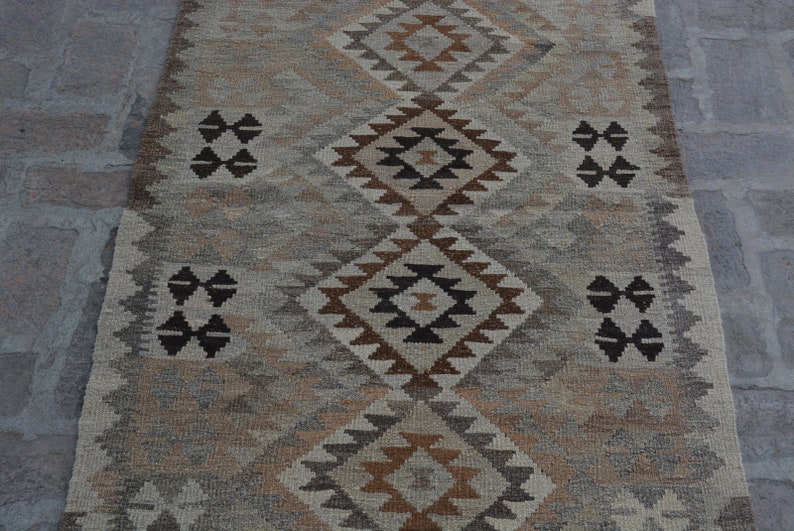 Turkish Kilim Runner Size 302 x 80 Cm Caucasian Kilim Runner Wholesale Price Stunning Afghan Rug Kilim Runner Black And White,