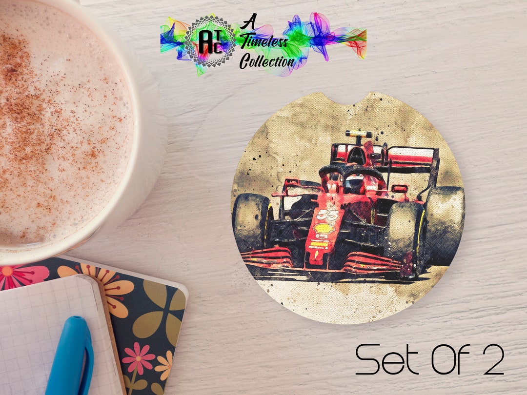 Watercolor Race Car Car Coasters, Neoprene Car Coasters, Car ...