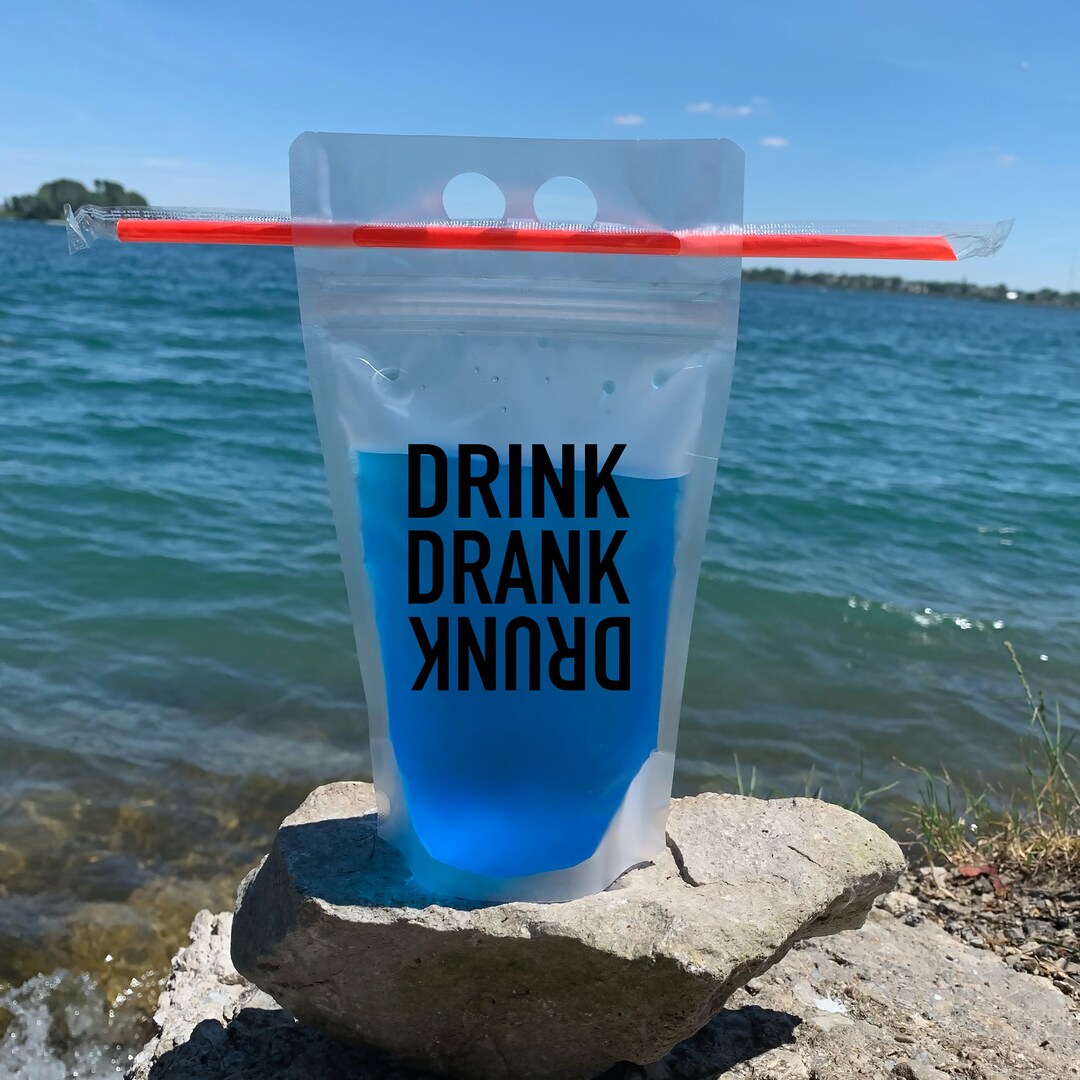 Drink Drank Drunk Drink Pouch Reusable Drink Pouch Etsy UK