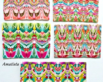 Patrones simétricos de arcilla polimérica: chatarra colorida, patrones de chatarra, patrones coloridos, fabricación de joyas