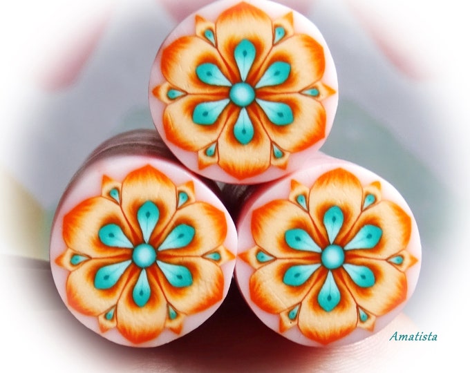 Polymer Clay ﬂower Cane Raw Polymer Clay Cane, Milleﬁori Cane Supplies