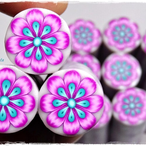 Polymer Clay ﬂower Cane Raw Polymer Clay Cane Milleﬁori Etsy