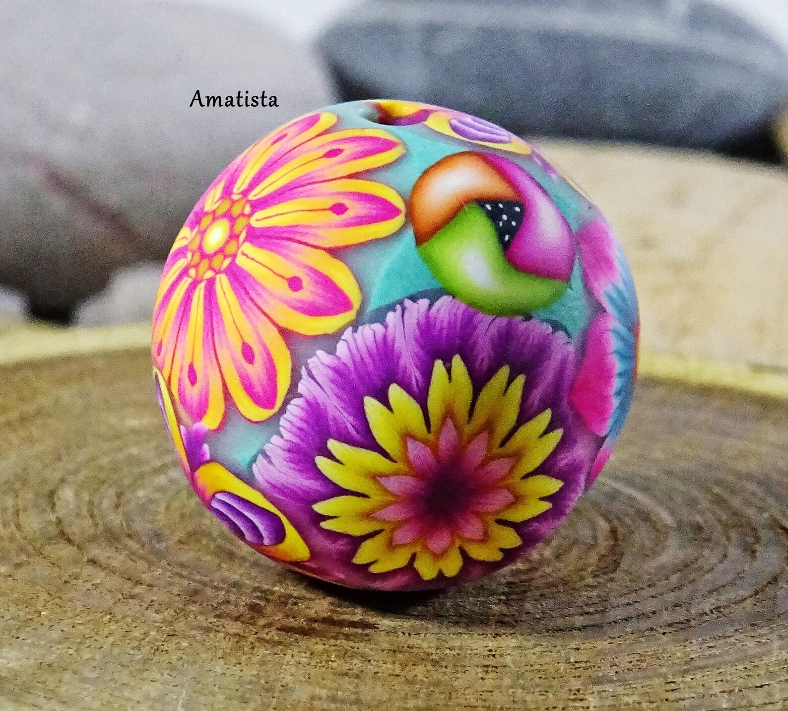 Polymer clay ﬂower cane Raw polymer clay cane Milleﬁori Etsy
