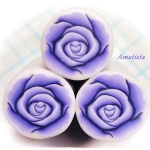 Polymer clay ﬂower cane: Raw polymer clay cane - Milleﬁori cane supplies -Lilac flower cane - Rose cane - Supplies for jewelers