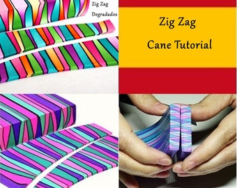 Polymer clay tutorial: Fimo Zig Zag cane, Zig Zag cane tutorial, Polymer technique tutorial, Fimo tutorial, Cane tutorial