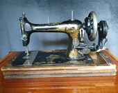 Antique Hand Cranked Sewing Machine, German BERNHARD STOEWER Sewing Machine 1910, Vintage Singer Style, Big size, lion pattern Free Shipping