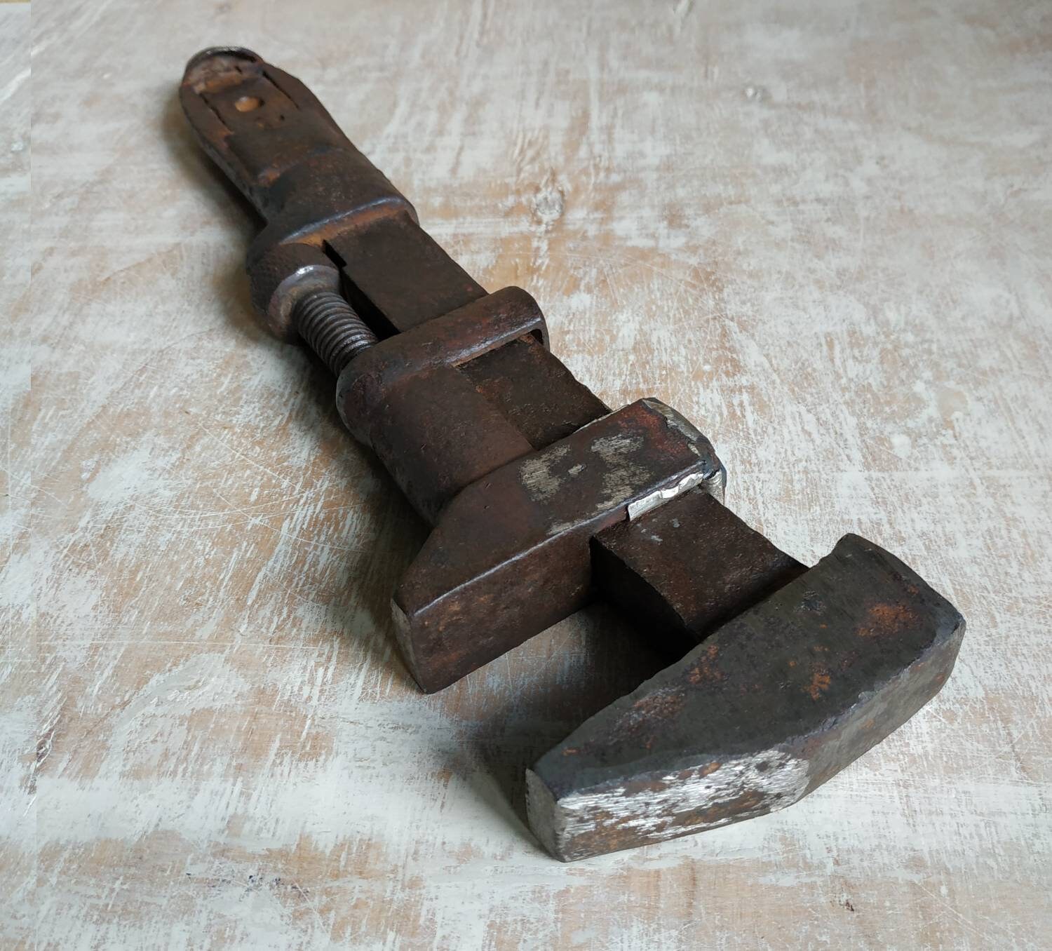 Vintage Adjustable Pipe Wrench Antique Tool USSR Carriage Etsy