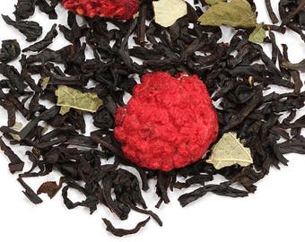 Raspberry Black Tea Loose Leaf 5 Ounce bag free shipping gift for her , housewarming thank you gift, fall stocking stuffer for family