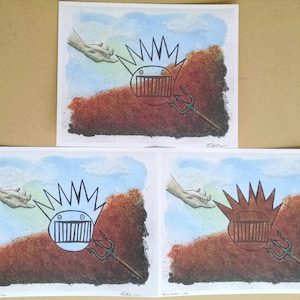 LIMITED EDITION - COLLECTOR Team Packs - Ween -God Ween Satan- 3 Original Artwork Watercolor and Ink Prints - Printed on 8×10"- 110lb. Card