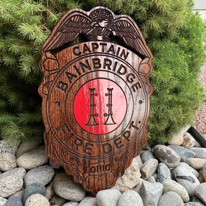 Firefighter wood shield 10”x10”x3/4”