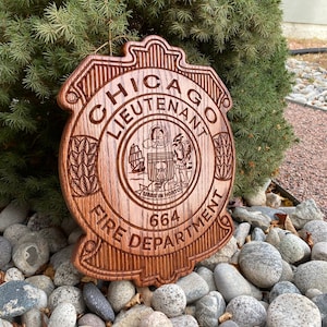 Firefighter wood shield 14”x14”x3/4”
