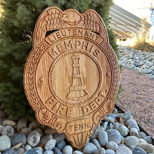 Firefighter wood shield 24”x22”x3/4”
