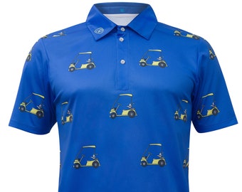 Performance Blue Print Polo shirt Cart Logo PGA Men style 2018 Sport