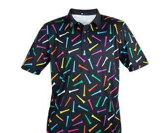 Golf Tee pattern Golf performance Polo Men Fun Golf