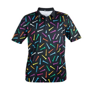 Golf Tee pattern Golf performance Polo Men Fun Golf