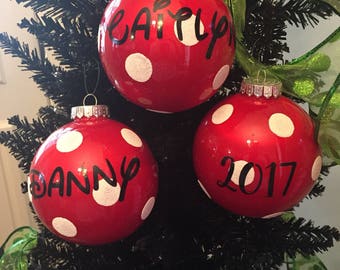 two disney christmas shatterproof ornaments personalized monogrammed custom order - Disney Christmas Ornaments two disney christmas shatterproof ornaments personalized monogrammed custom order - Disney Christmas Ornaments