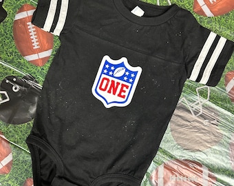 Football birthday personalized baby jersey 1st year down Baby s 1st birthday Football Jersey Football birthday Personalized Jersey