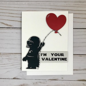 Tarjeta de San Valentín Darth Vader, San Valentín divertido, San Valentín de Star Wars, Hecho a mano, Tarjeta de San Valentín, Papel, Humor de San Valentín, Día de San Valentín