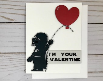 Valentine's Day Card Darth Vader, Funny valentine, Star Wars valentine, Handmade, Valentine card, Paper, Valentine humor, Valentine Day
