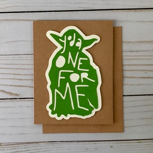 Tarjeta de felicitación inspirada en Star Wars "Yoda Only One For Me" Yoda, tarjeta de felicitación, tarjeta de amor, tarjeta de Star Wars, eres el único para mí
