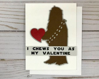 Star Wars Valentine, Funny Love Card,  Chewbacca Card,  Wookie Card, Star Wars Valentine Cards, Chewbacca Card, Chewy Card, Valentine Card