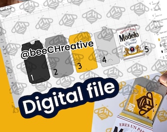 Archivo SVG Papa Modelo porta tarjetas y billetes de regalo el día del padre, Fars dags presentkortsinnehavare Papa Modelo inspirerad SVG-fil.