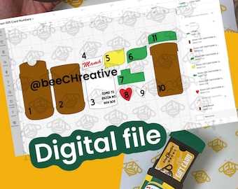 ArCHivo SVG Knorr porta tarjetas y billetes de regalo el día de las Madres, Mother's day gift card holder knorr inspired SVG file.