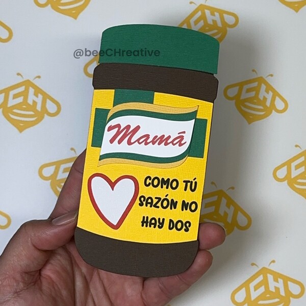 Mother's Day gift car and money holder Mama Como tú sazón no hay dos. Porta tarjeta de regalo y dinero