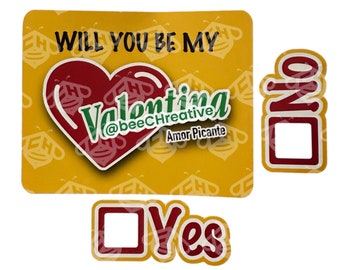 Valentine's Day Labels for salsa bottle. Will you be my Valentina, yes and no stickers