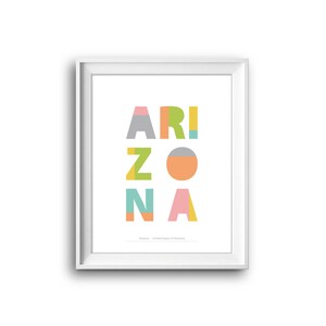 Arizona,United States of America,Arizona text poster,Printable,Instant Download,Arizona,Arizona Gift,Arizona poster,Arizona print,America