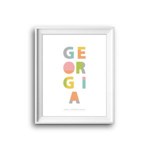 Georgia,United States of America, Georgia poster,Printable,Instant Download, Georgia, Georgia Gift, Georgia print,50 States USA,USA print