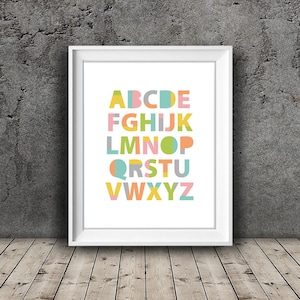ABC Kids Art Print,Alphabet Poster,Nursery Print,Playroom Wall Art,Kids Wall Art,Kids Alphabet,Nursery Alphabet Art,Nursery,Playroom Decor