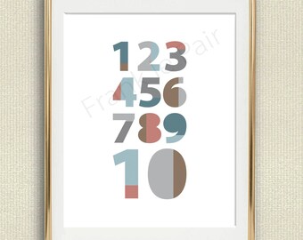 Numbers Kids Print,Playroom Decor,Kids Wall Art,colorful Nursery Print,Printable Nursery Wall Art,Playroom Print,Printable Kids Room Art