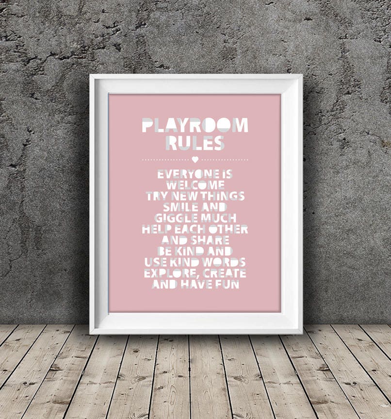 Playroom Rules Girlplayroom Printdigital Download Playroom - Etsy