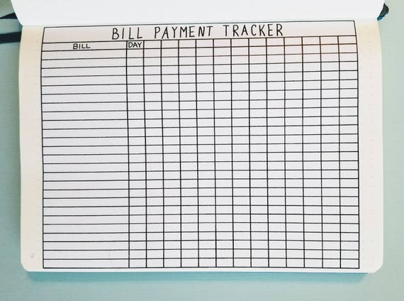 bill tracker bill payment tracker bullet journal sticker etsy