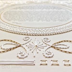 Embroidered Ketubah, Modern Ketubah, Jewish wedding Gift, Contemporary Custom Ketubah, Wedding Ketubah, White & Gold Ketubah