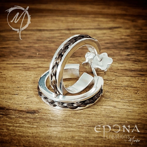 Sterling Silver Earrings with shops Hair