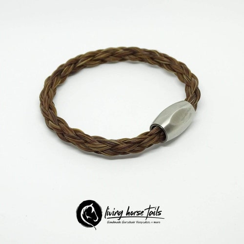Unisex Mens Stainless Steel shops Magnetic Clasp Horsehair Braided Bracelet