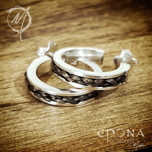 Sterling Silver Earrings with shops Hair