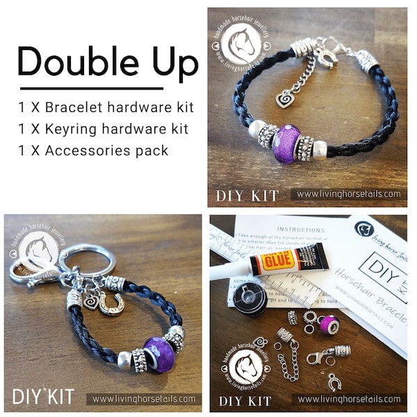 Diy Double Up Kit - Make Your Own Horsehair Bracelet and Key Ring