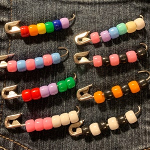 Colorful Pony Bead Safety Pin *PICK YOUR COLORS*